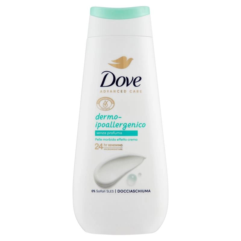 DOVE ADVANCED CARE DOCCIASCHIUMA DERMO IPOALLERGENICO SENZA PROFUMO 225 ML