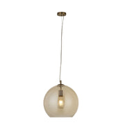 Sospensione Contemporanea Balls Acciaio Adjustable Vetro Ambra 1 Luce E27