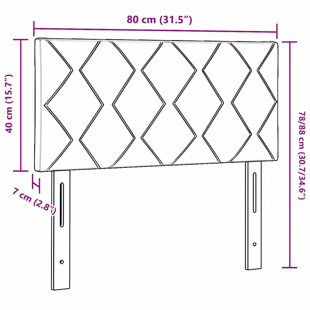 Testiera | Testata Grigio scuro 80 cm Tessuto