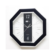 Trade Shop - Orologio Analogico Parete 28 Cm Quadrante Ottagonale Nero Trasparente Plastica -