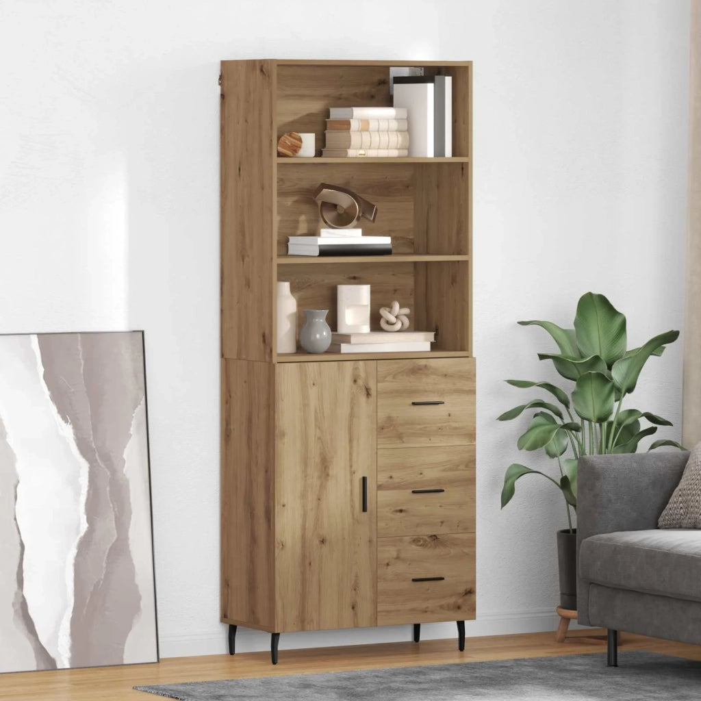Credenza | Madia | Buffet da pranzo | Armadio da pranzo con cassetto Rovere artigianale 69,5 x 34 x 180 cm