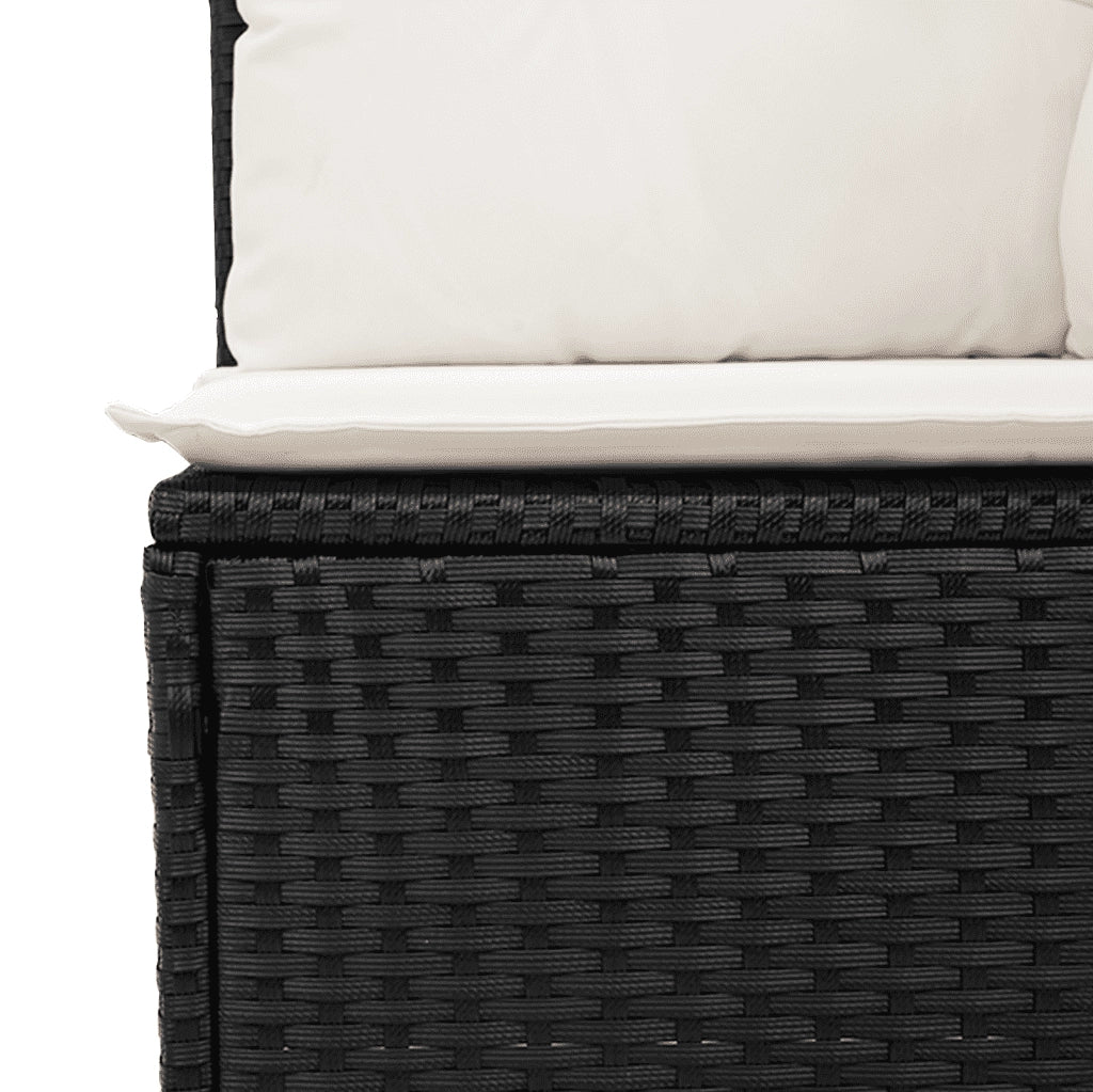 Set Divani da Giardino 9 pz con Cuscini Nero in Polyrattan 3249145