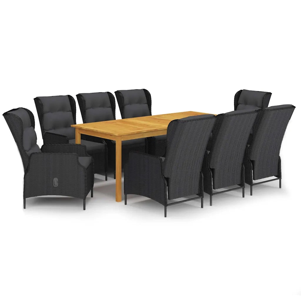 Set da Pranzo da Giardino 9 pz Grigio Scuro