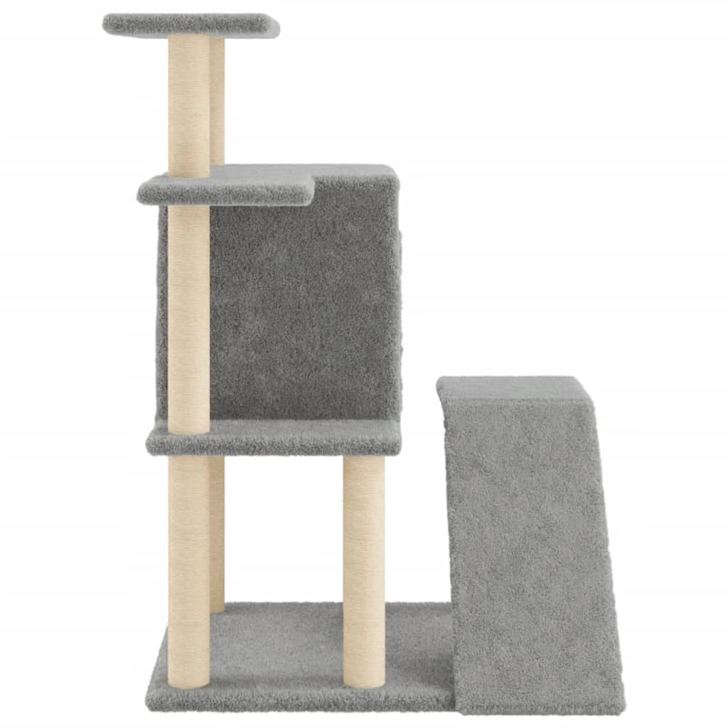 Tiragraffi per gatti torre per arrampicata giocattolo piattaforma per arrampicata con tiragraffi in sisal leggero 97 cm grigio 02_0022634