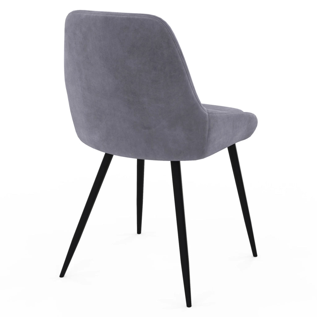 IDMarket - Set di 4 sedie THALYA in velluto grigio chiaro con braccioli