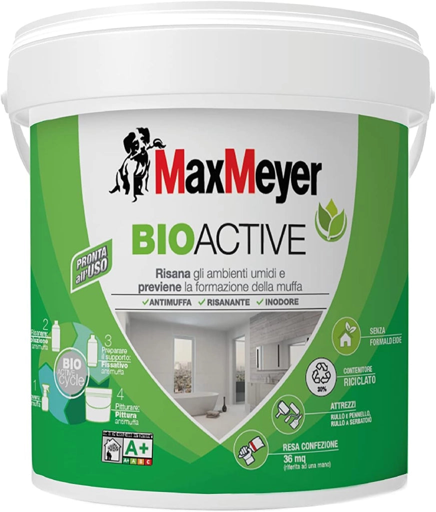 Idropittura Antimuffa per Interni BIOACTIVE A+, Colore Bianco, 4L