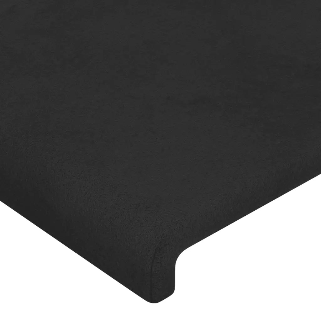 Testiera ad Orecchio-Testata con Orecchie Nera 83x16x118/128 cm in Velluto 808370
