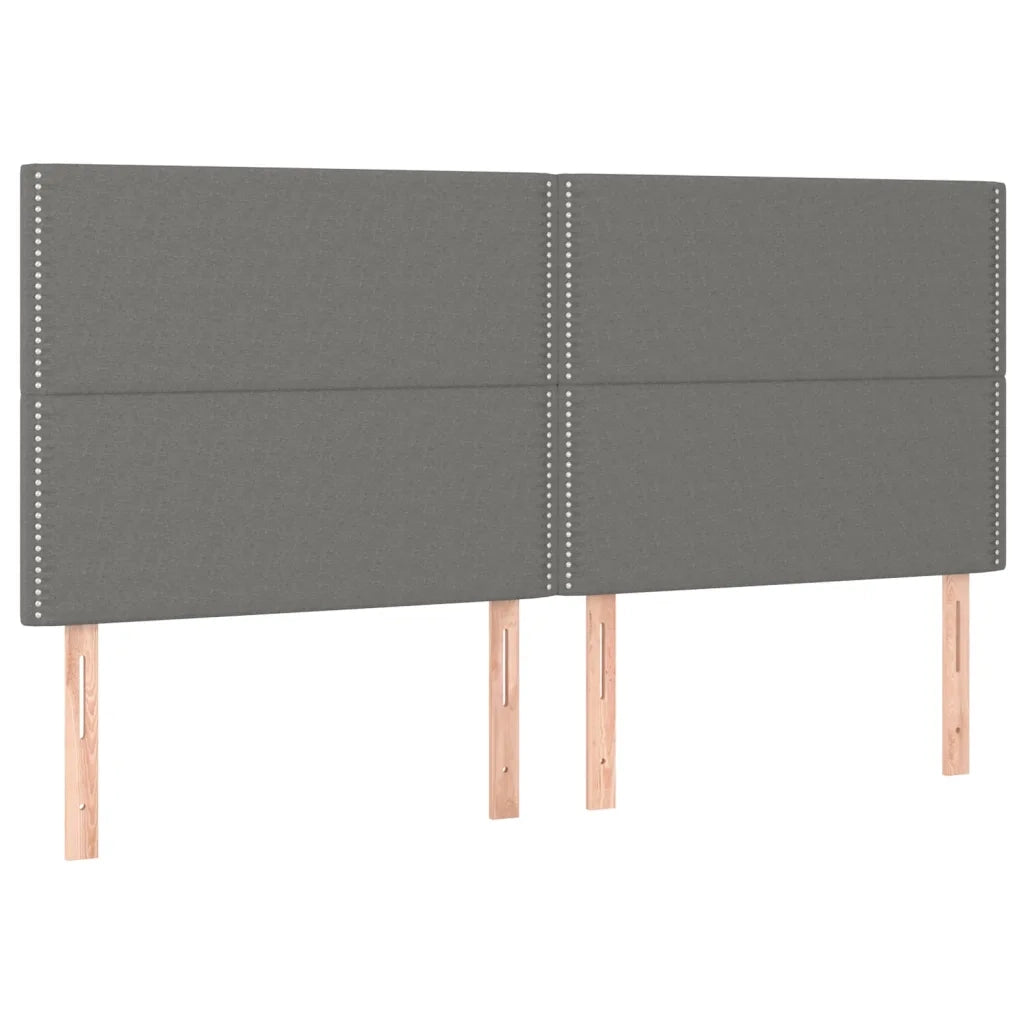 Testiera | Testata Grigio Scuro 180x5x118/128 cm Tessuto