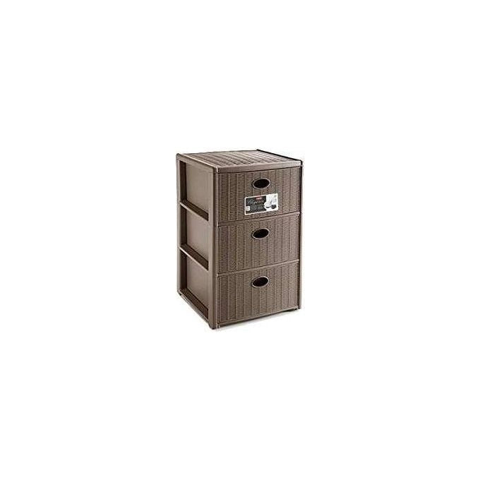 Stefanplast 3859812 Elegance Cassettiera 3 Cassetti Effetto Rattan colore Tortora