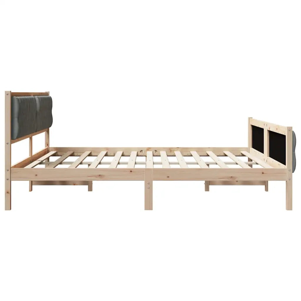 Struttura del letto Grigio scuro 200 x 200 cm Pino massello 3394269