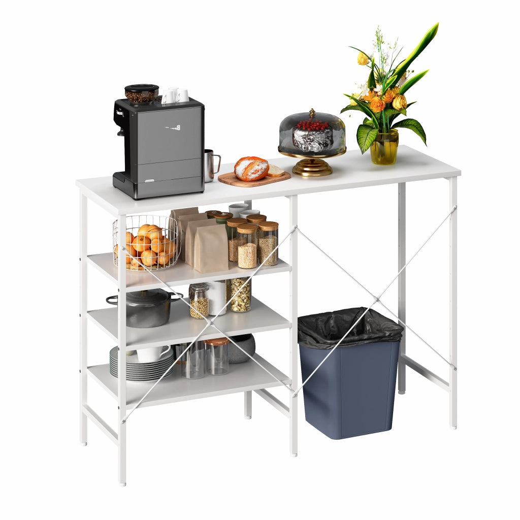 Tavolo organizer modulabile in MDF e metallo bianco