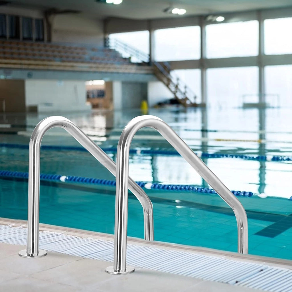 Scaletta per Piscina in Acciaio Inox, Scaletta Piscina con 3 gradini Antiscivolo, con Corrimano Comodo, Capacità di Carico: 150 kg