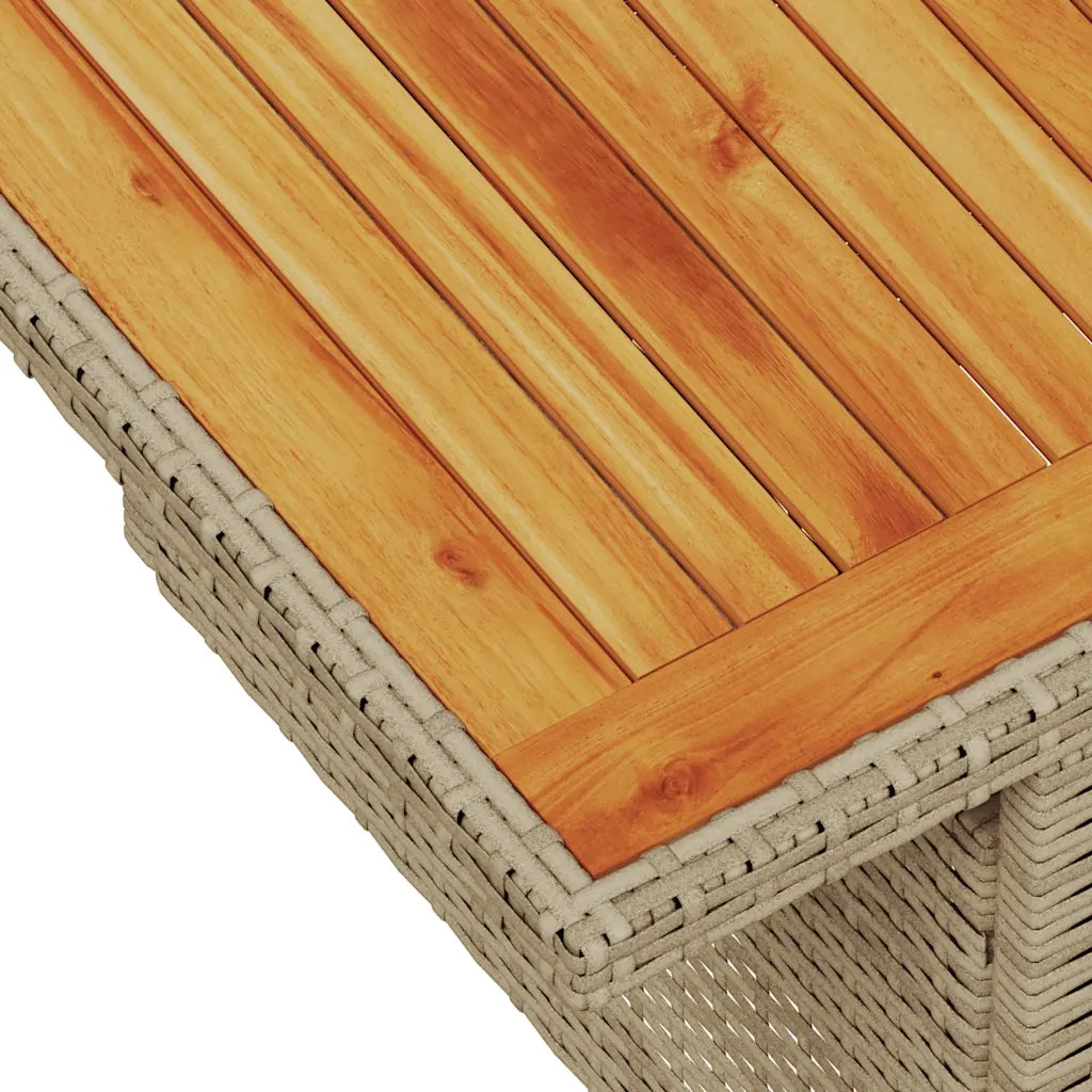 Set Divano da Giardino 5 pz con Cuscini Beige Polyrattan Acacia 3327432