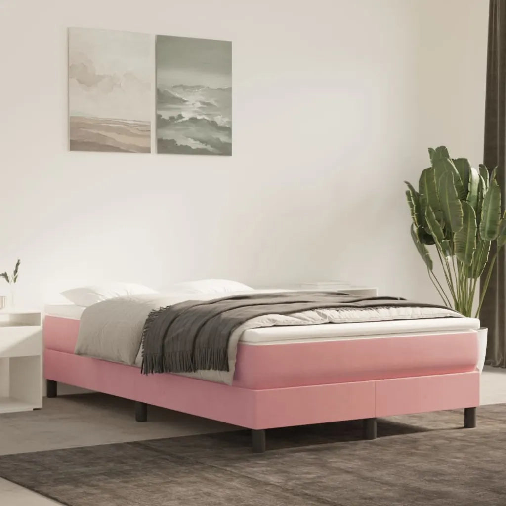 Struttura Letto a Rete a Molle Rosa 120x200 cm in Velluto 3120765