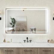 Specchio bagno Rettangolare 120x70cm Retroilluminato Con Led, Antiappannamento
