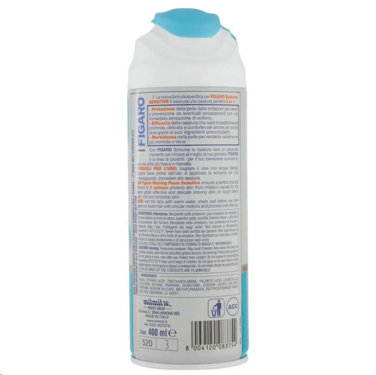 FIGARO UOMO SCHIUMA DA BARBA SENSITIVE 400 ML