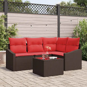 Set di divani 5 pz Marrone polyrattan 3346714