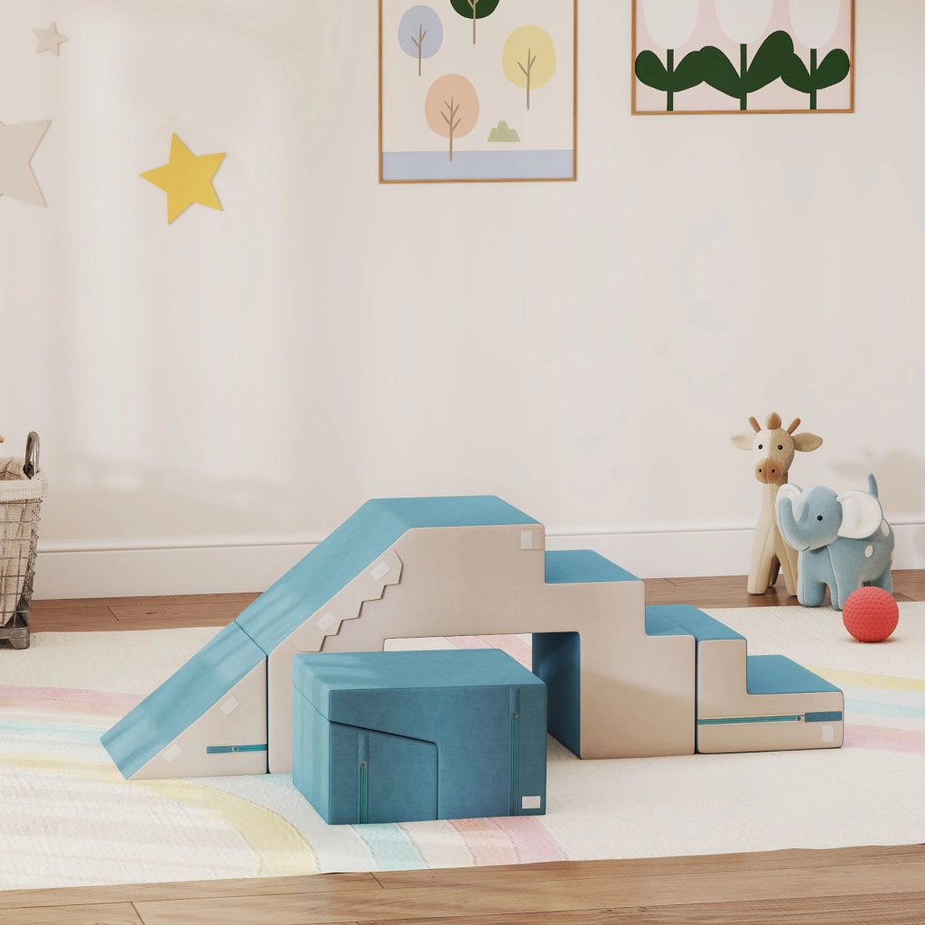 Set Blocchi da Gioco per Bambini ¨C Minimal ¨C Beige e Blu