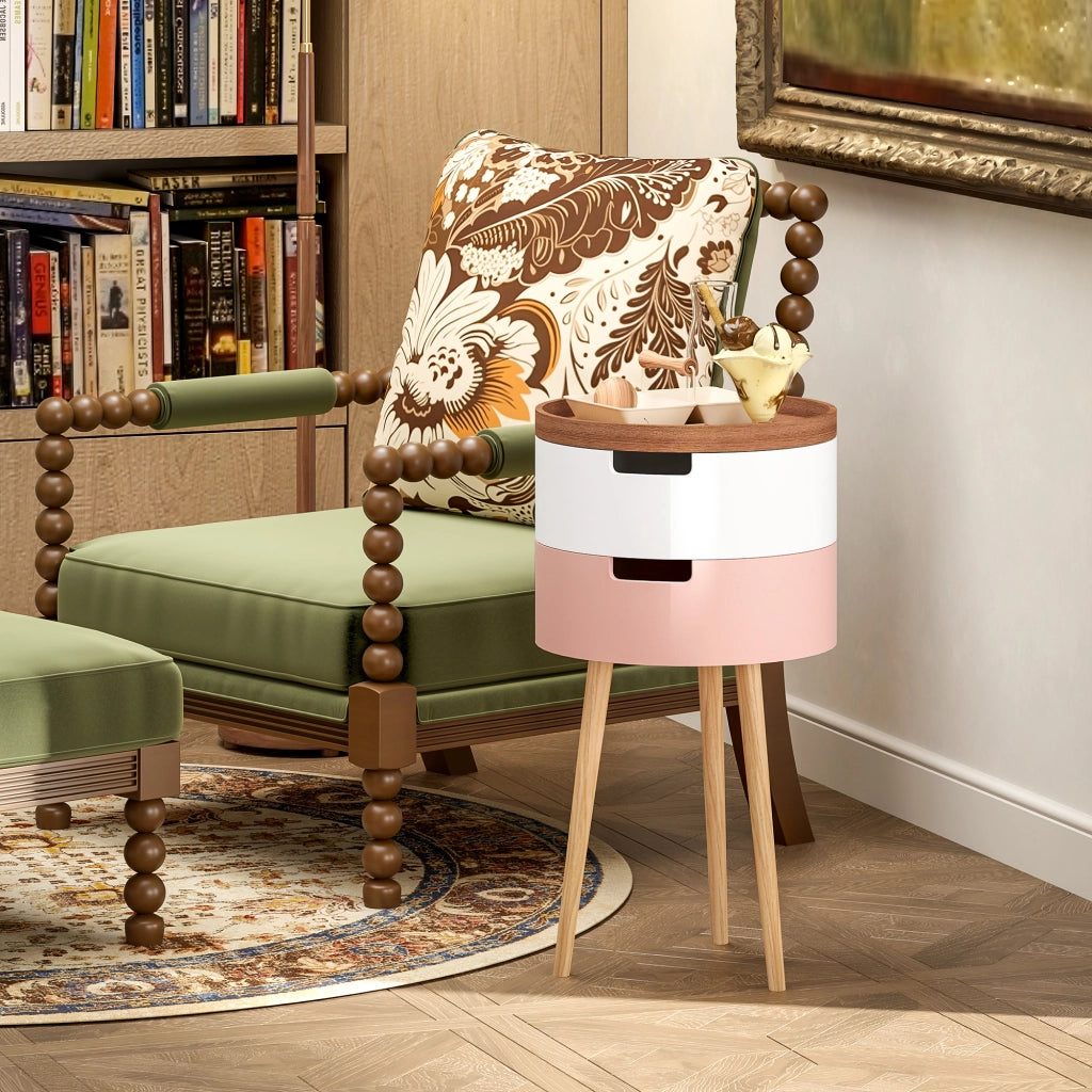 Tavolino da caff¨¨ a 3 livelli con vani ¨C Minimal ¨C Multicolore