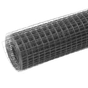 Recinzione in Rete per Pollaio in Acciaio e PVC 10x1 m Grigio 143638