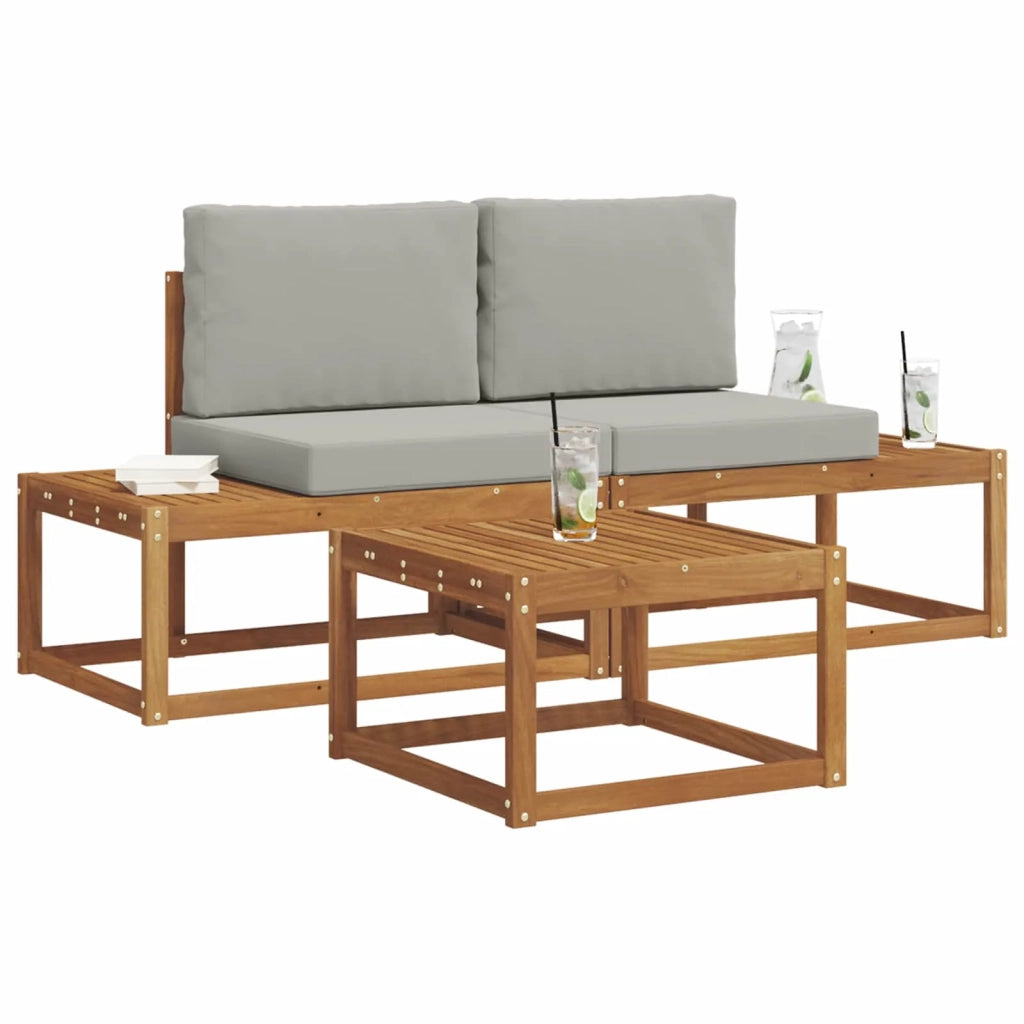 Set di divani da esterno con cuscino 3 pcs Naturale 3366944