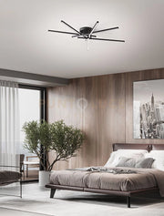 SYNCRO Plafoniera in alluminio verniciato NERO 6 DIFFUSORI ORIENTABILI LED 70W 4900LM - CCT 3000K 4000K 6000K