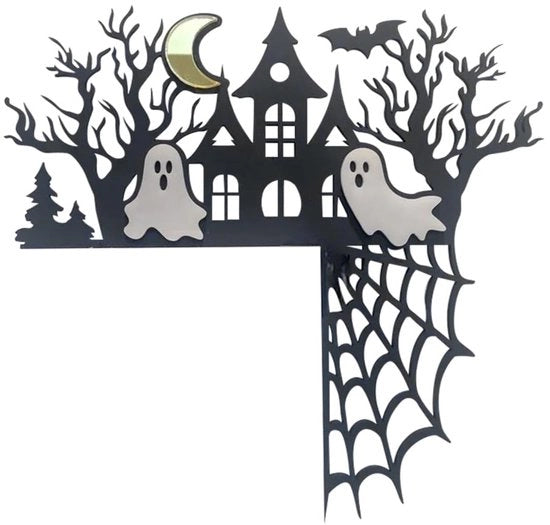 Decorazione per Angolo Porta Halloween - Decorazione per Finestra - Decorazione per Cornice Porta - Materiale in Acciaio - Resistente ai Tempi e alle Intemperie - Decorazione per Esterno