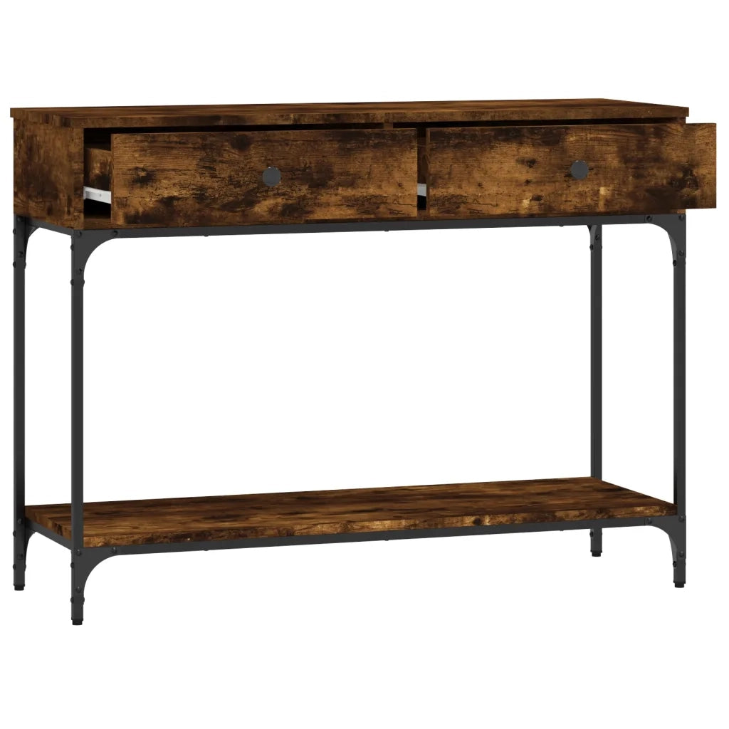 Tavolino Consolle Rovere Fumo 100x34,5x75cm Legno Multistrato 833395