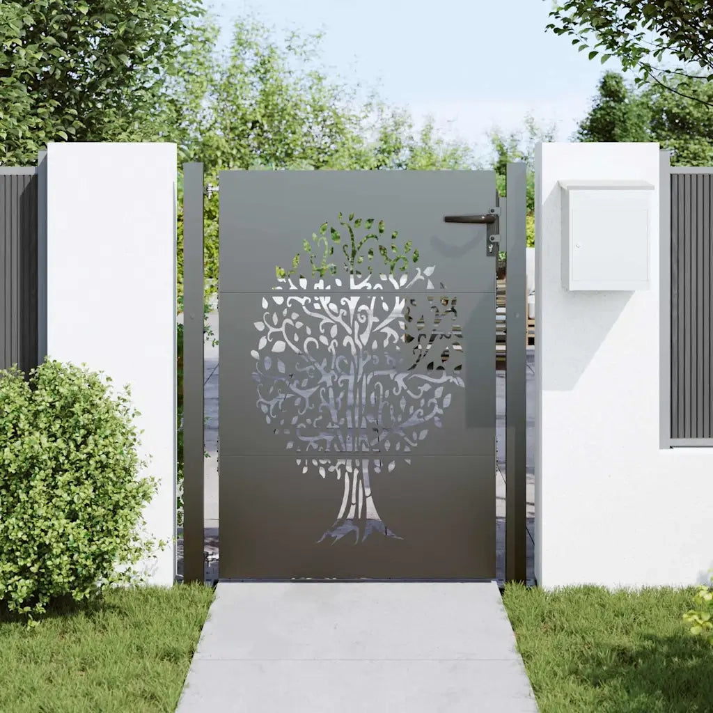 Cancello da giardino con blocco Nero 110 x 155 cm 42015886