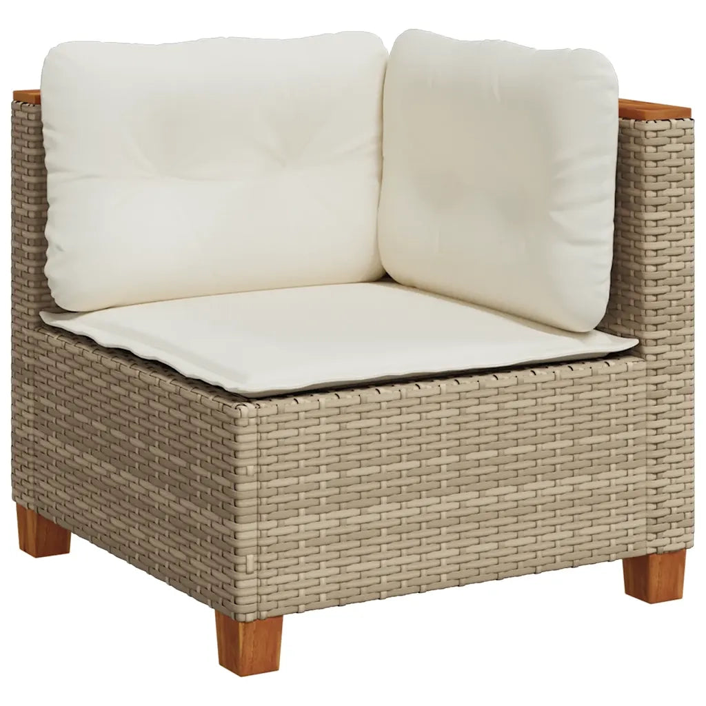 Set Divano da Giardino 10 pz con Cuscini Beige in Polyrattan 3262033