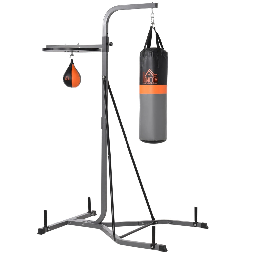 Supporto per Sacco da Boxe con Base ¨C Xylo ¨C Stazione con Palla Velocit¨¤ Inclusa Acciaio Nero