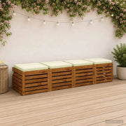 Cuscini per Sedia in 4 Pezzi SOEST 4 pz 100% Poliestere Crema 944457