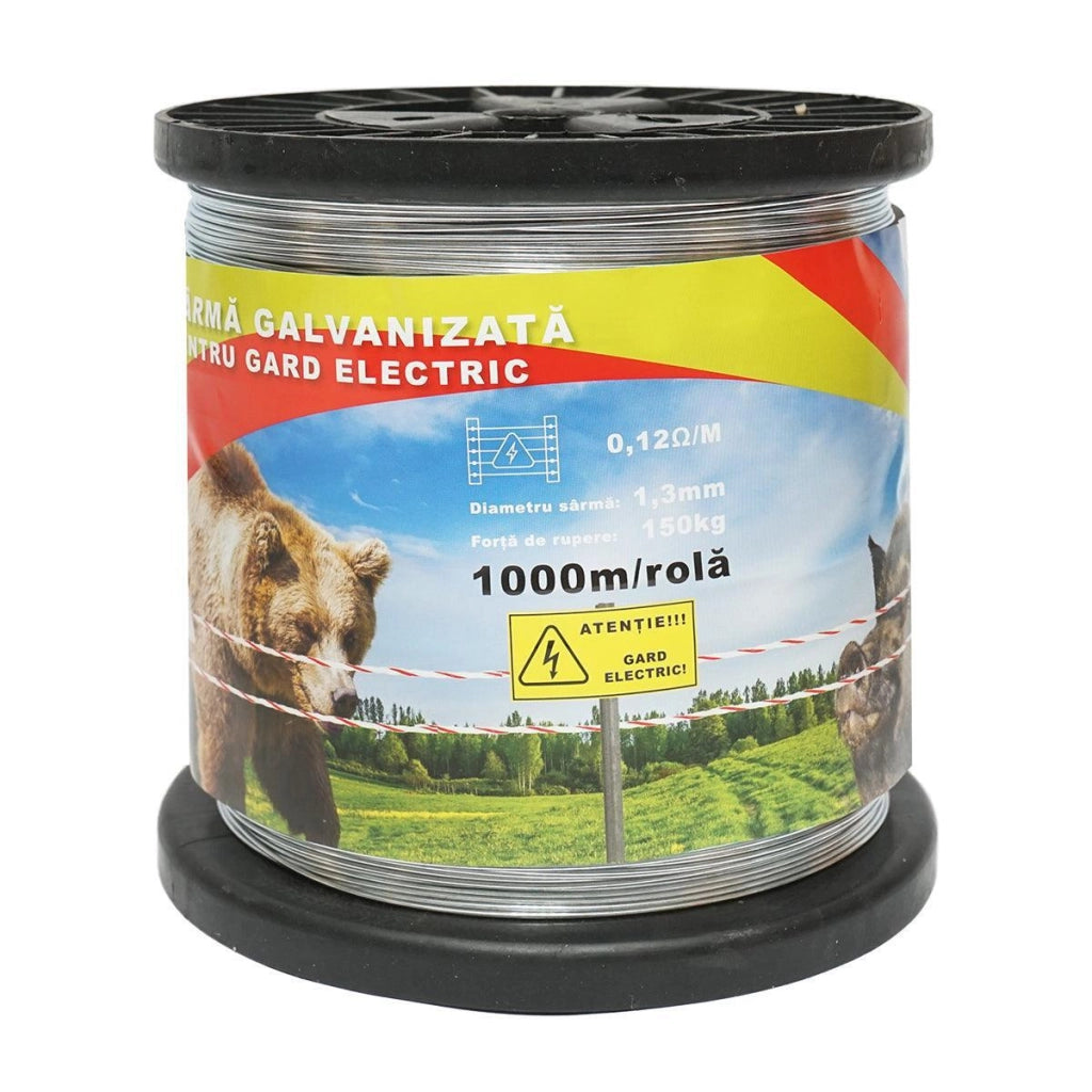 Filo metallico zincato recinto elettrico Ø1,3mm Lunghezza 1000mt, Recinzioni Elettriche Breckner Germany