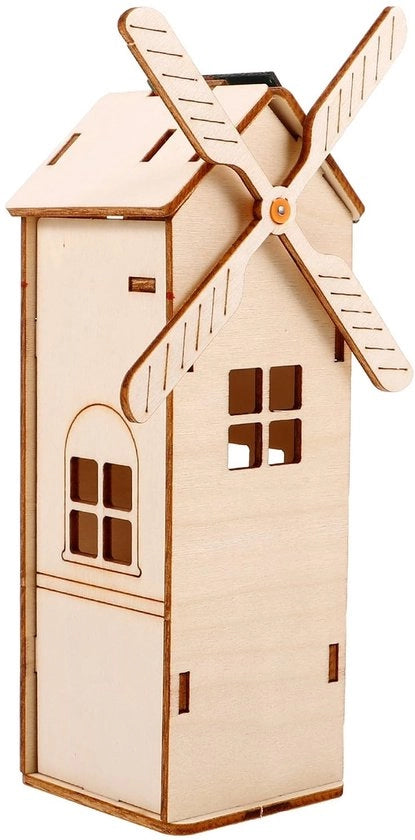 Kit per costruzione di un mulino a vento in legno - Giocattolo per progetti scientifici - Set di attività creative per bambini - Adatto per bambini di 10 anni e oltre - Dimensioni: D...