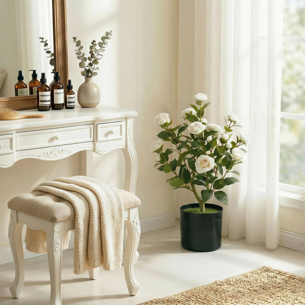 Planta Artificiale Camelia 65cm ¨C Minimal ¨C Bianco Verde