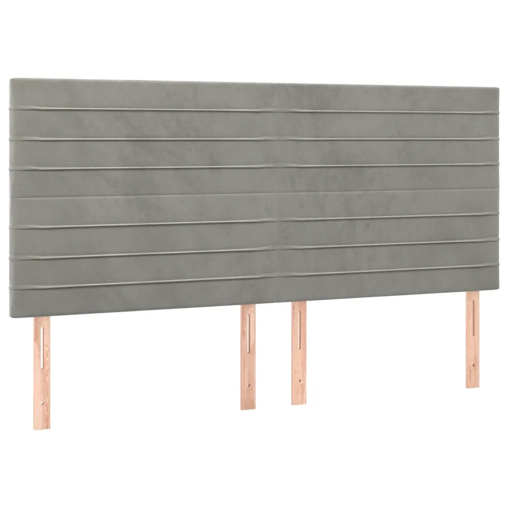 Letto matrimoniale | Letto per adulti | Giroletto senza Materasso Grigio Chiaro 160x200 cm Velluto
