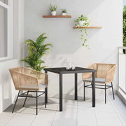 Set da Pranzo per Giardino con cuscino 3 pcs Marrone