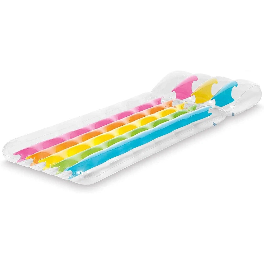 Trade Shop - Materassino Rainbow Gonfiabile 203x84cm Cuscino Integrato Piscina Mare Lago 58724 -