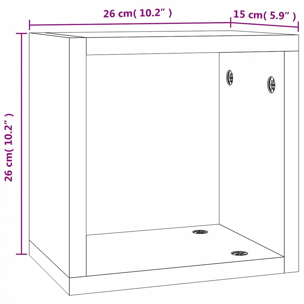 Scaffali da parete A parete 4 pz Rovere fumé 26 x 15 x 26 cm 815889
