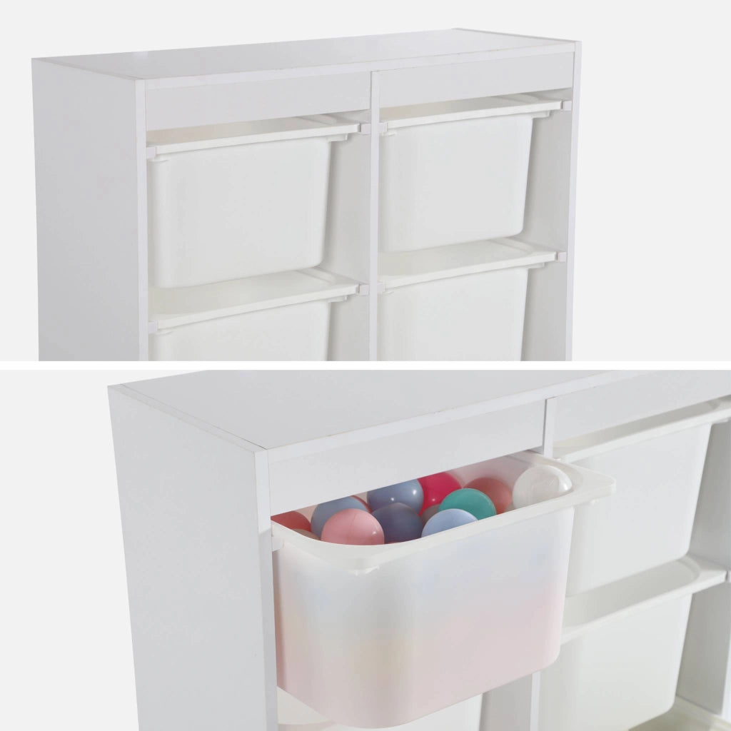 Contenitore per bambini con 6 contenitori, bianco
