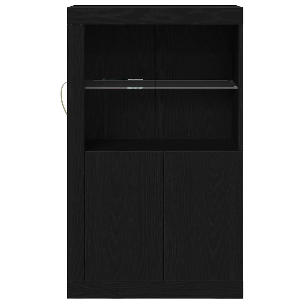 Madia LED Rovere Nero 60,5 x 37 x 100 cm Legno multistrato 863017