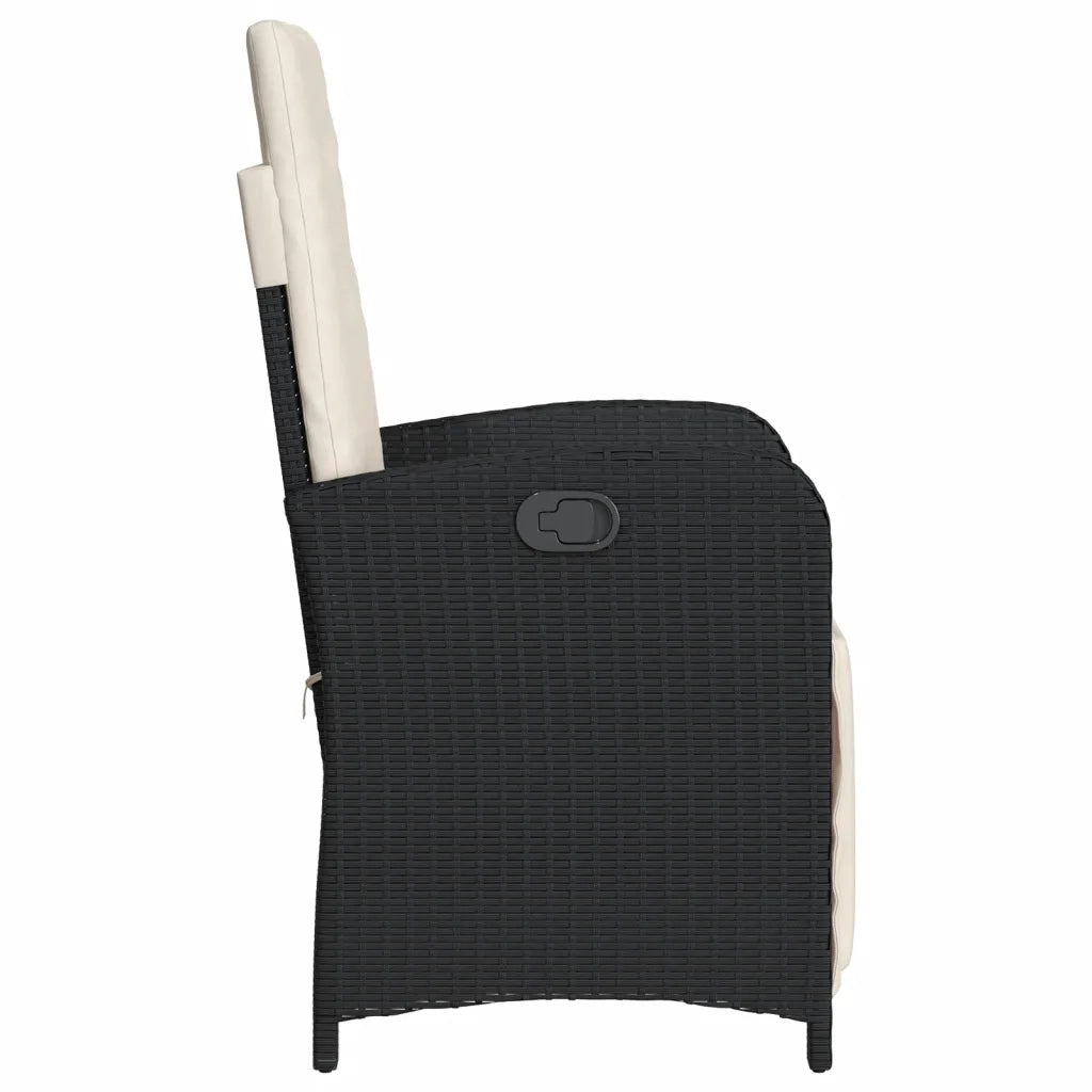 Set da Bistrò 3 pz con Cuscini Nero in Polyrattan 365200