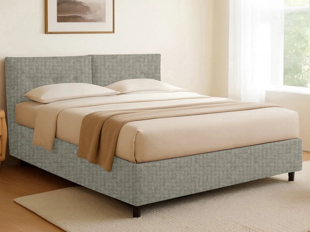 Truro, Letto Singolo Sfoderabile Made in Italy, Grigio