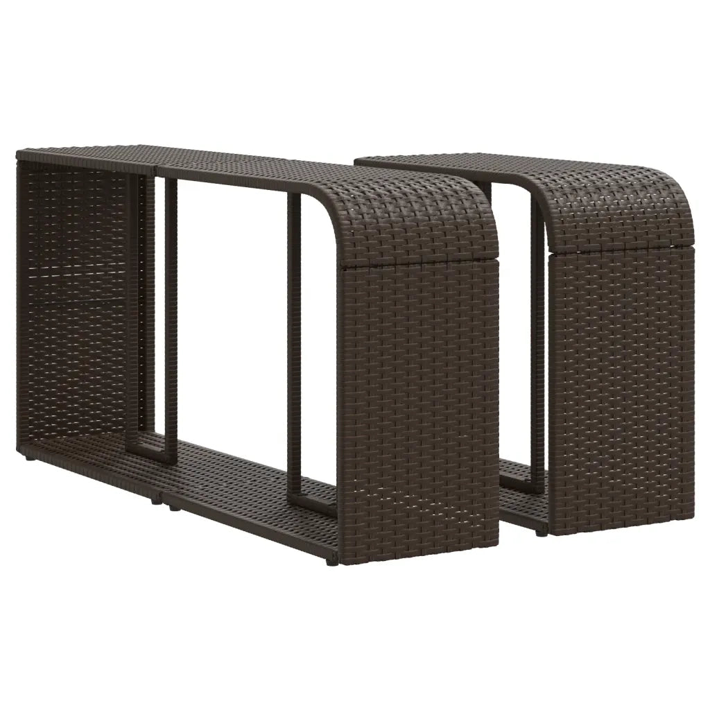Scaffali Portaoggetti 2 pz Marrone in Polyrattan 366213
