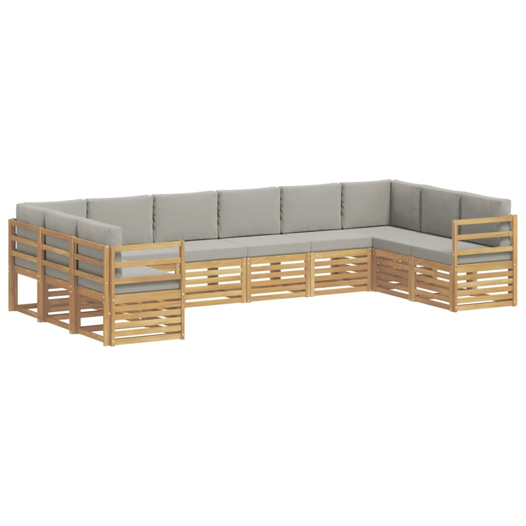 Set divano sezionale 10 pcs Bianco e Grigio Chiaro 3392566