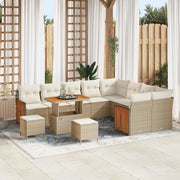 Set Divano da Giardino con cuscino 12 pcs Beige e Crema 3363216