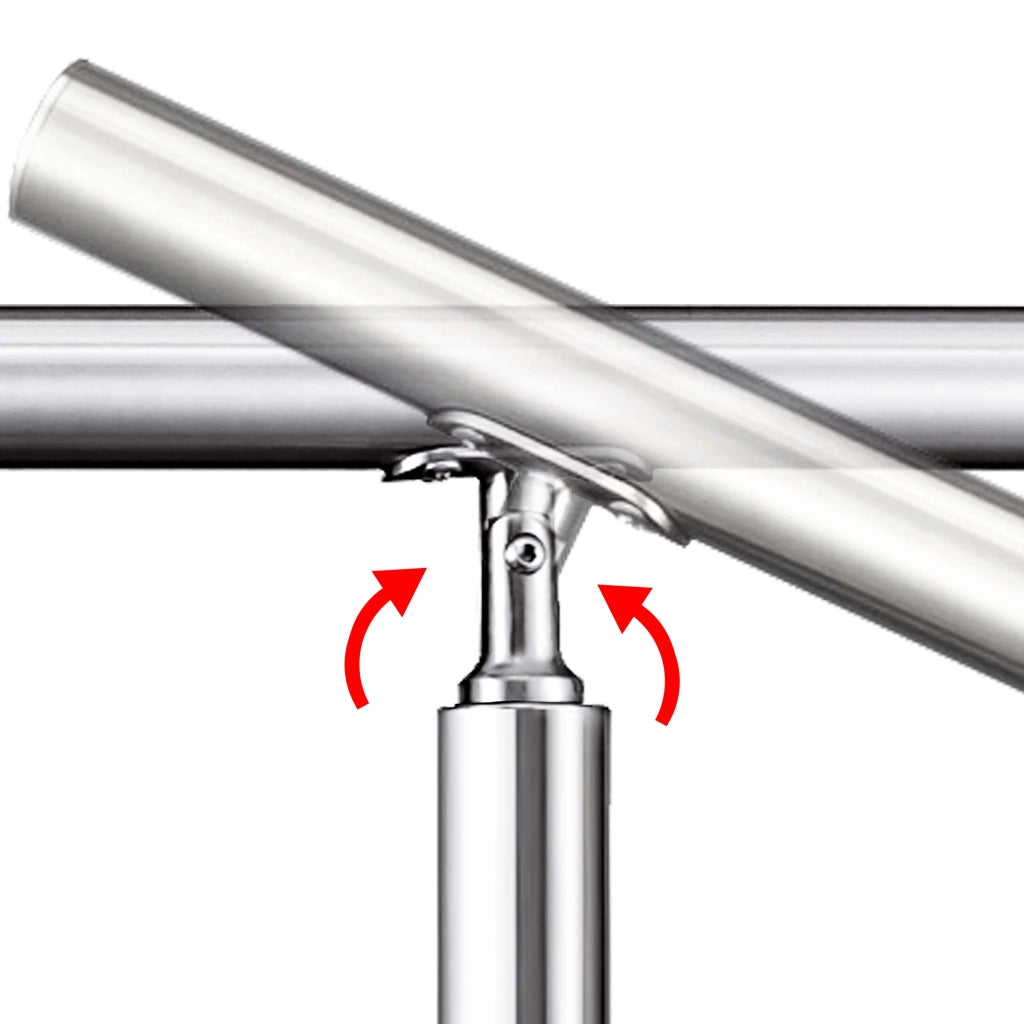 Ringhiera Balaustra Corrimano in acciaio inox 304 spazzolato 180x106cm per interni ed esterni 3 barre trasversali