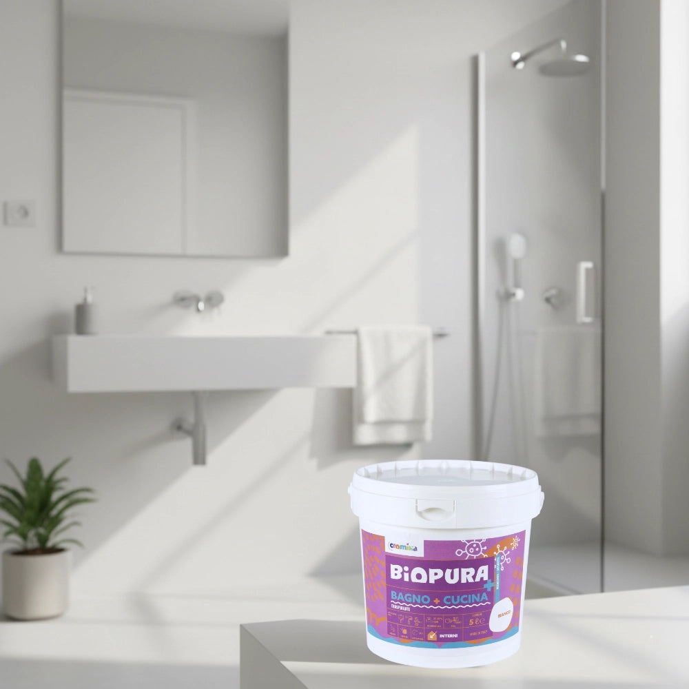 Kit pittura traspirante antimuffa per interni bagno cucina 5 l e t-shirt soft chaos *** misura large - l, confezione 1