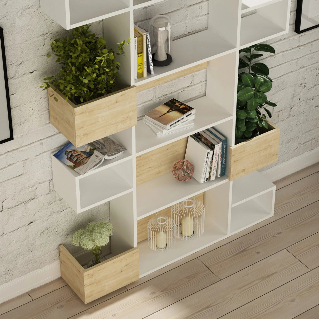 Libreria in legno "Niho" 120 x 27 x 171 cm - Bianco