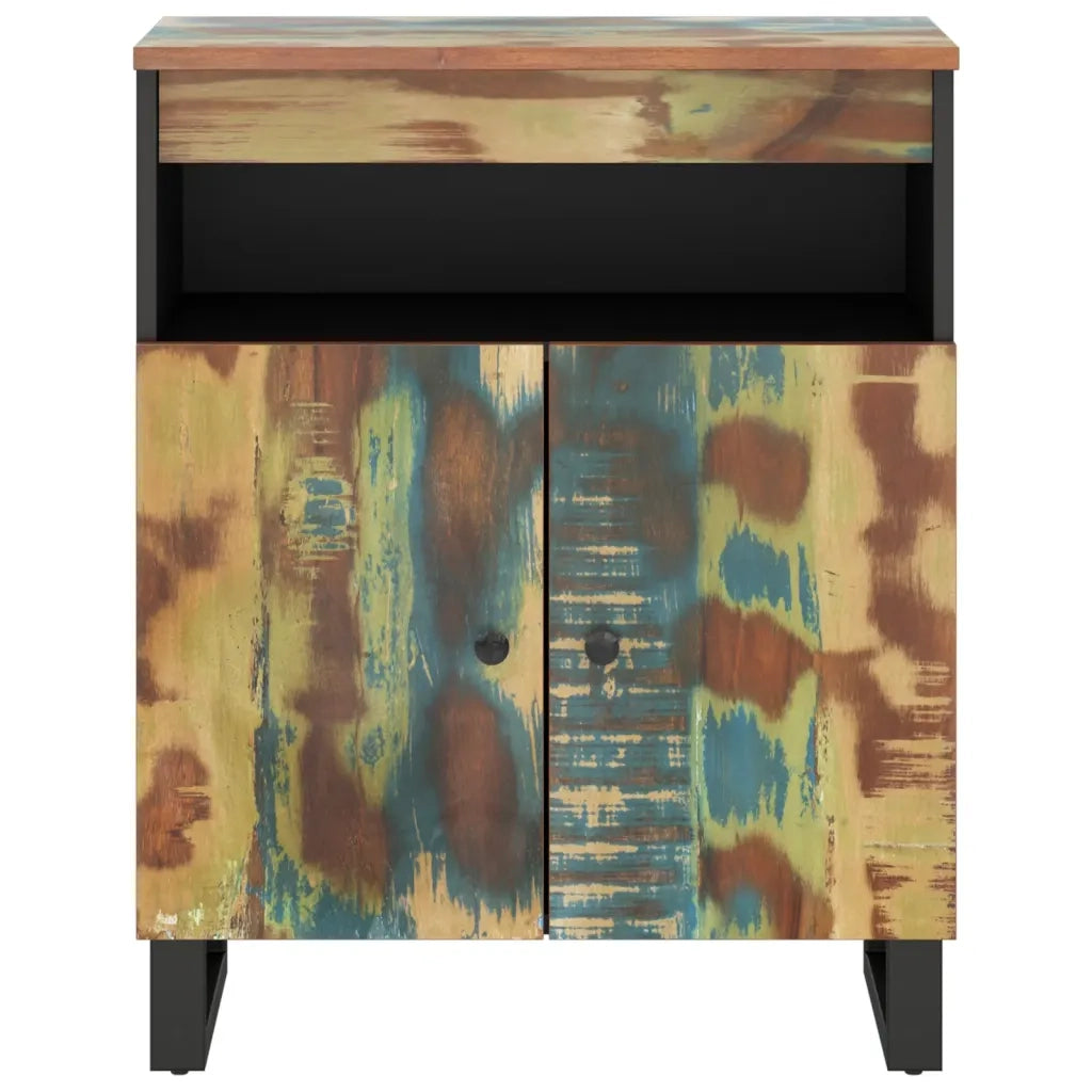 Credenza con 2 Ante-Buffet-Armadio da cucina 60x33x75 cm in Legno Massello di Recupero